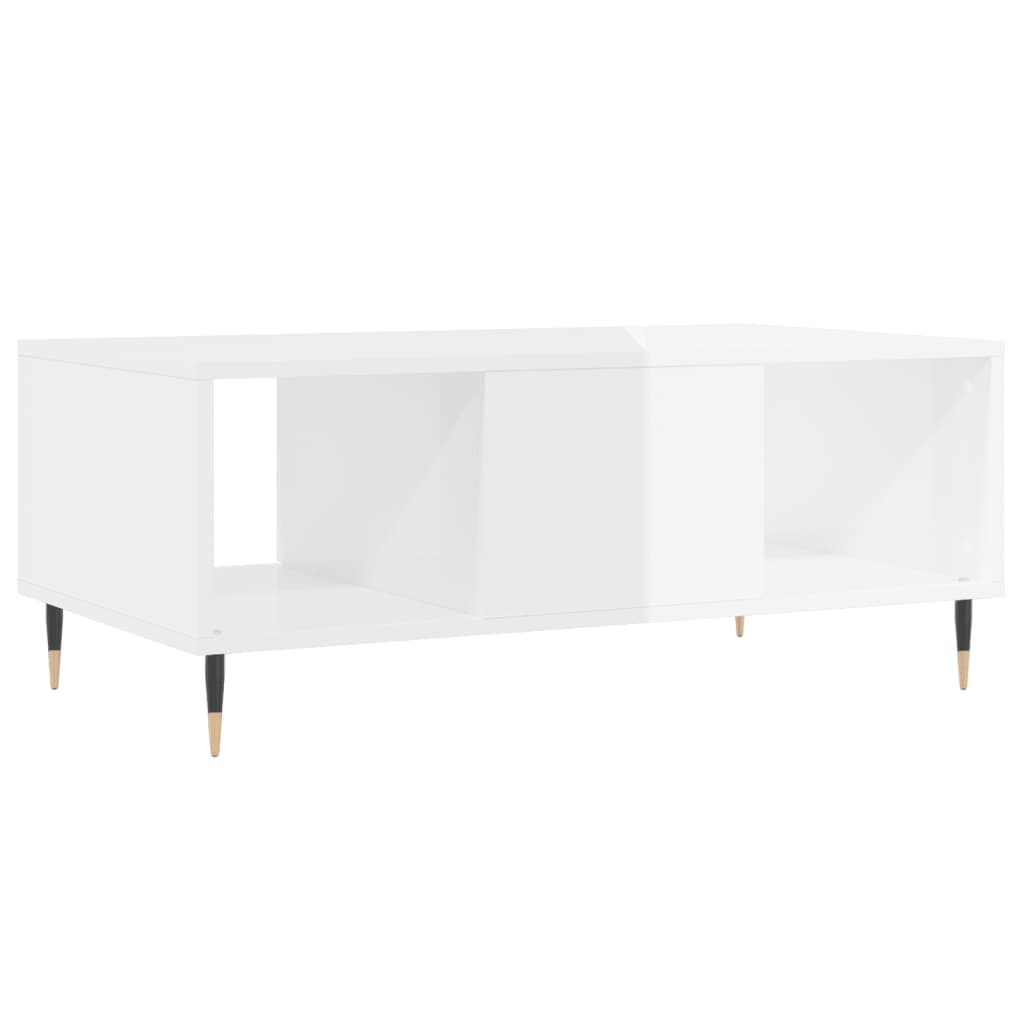 Salongbord Sofabord Høyglans Hvit 90x50x36,5 cm