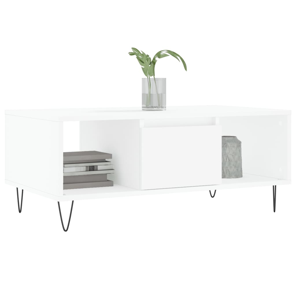 Salongbord Sofabord Hvit 90x50x36,5 cm