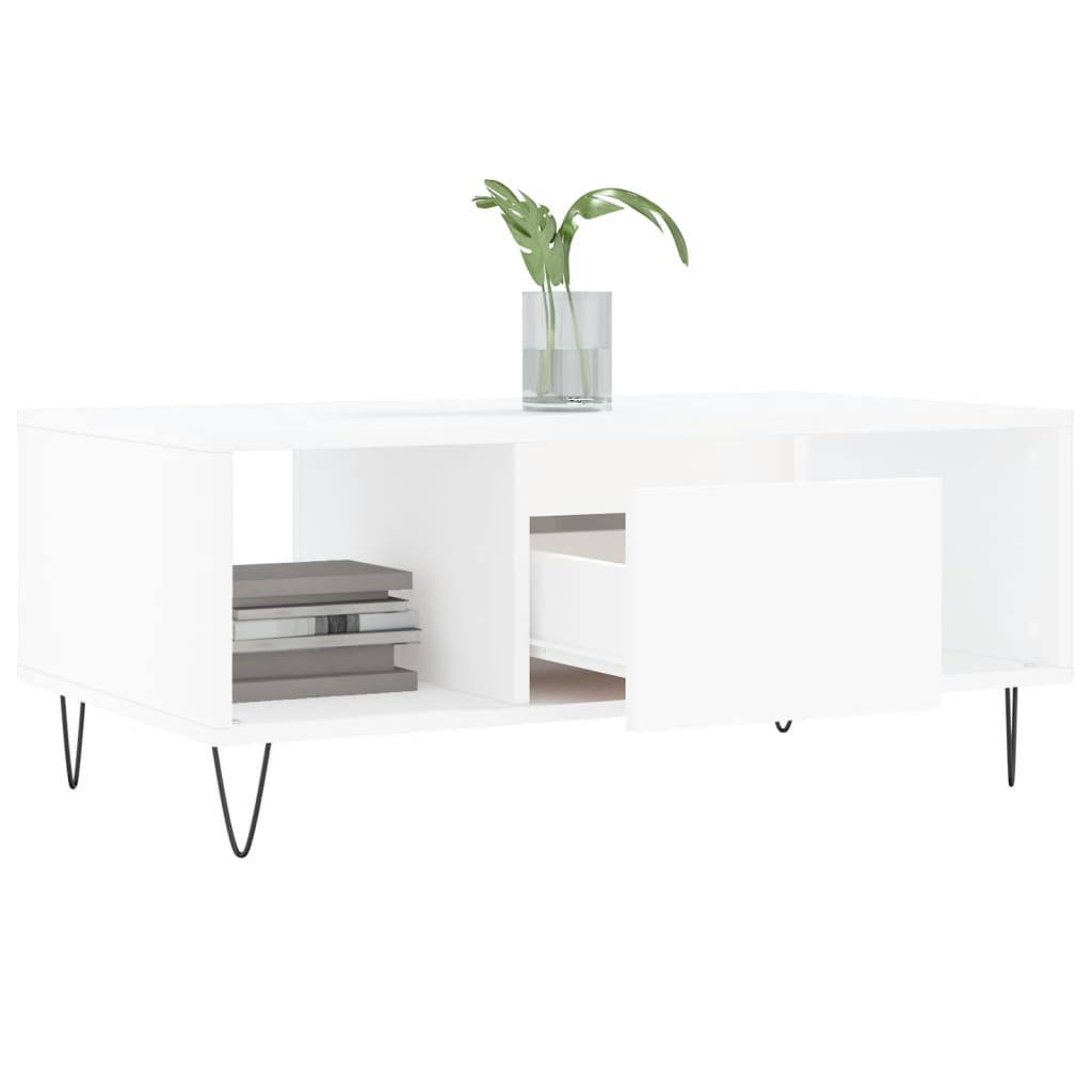 Salongbord Sofabord Hvit 90x50x36,5 cm