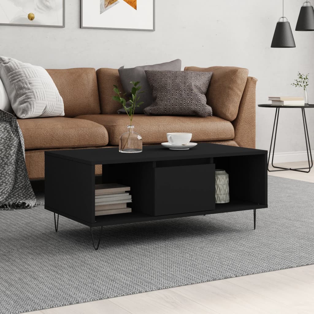 Salongbord Sofabord Svart 90x50x36,5 cm