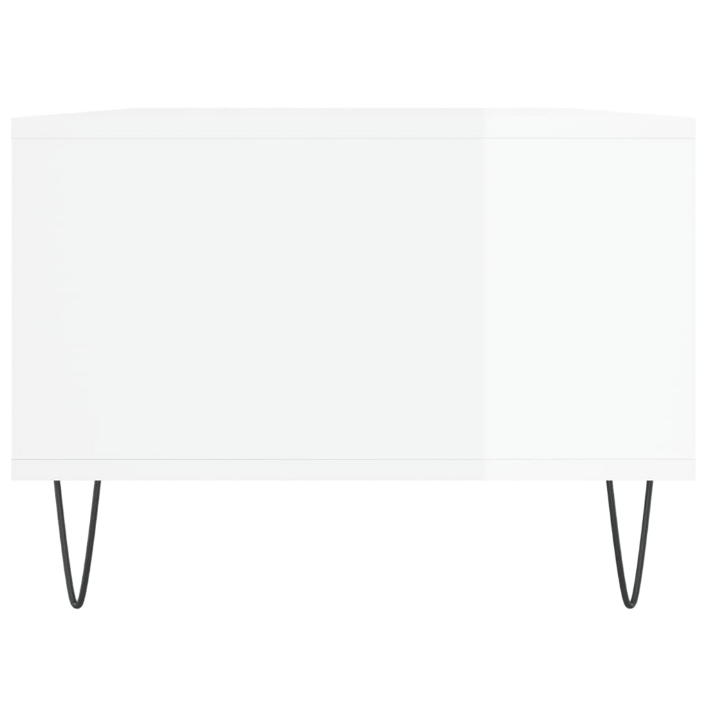 Salongbord Sofabord Høyglans Hvit 90x50x36,5 cm