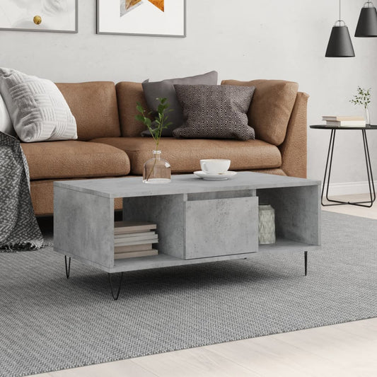 Salongbord Sofabord Betonggrå 90x50x36,5 cm