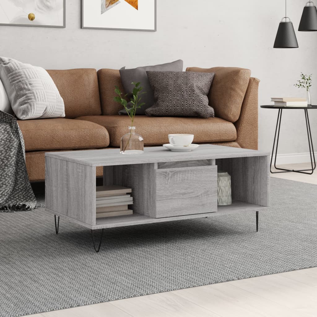 Salongbord Sofabord Sonoma Grå 90x50x36,5 cm
