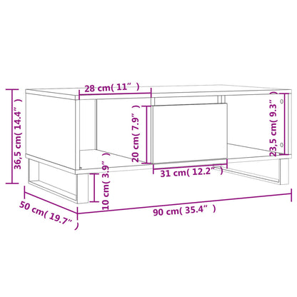Salongbord Sofabord Svart 90x50x36,5 cm