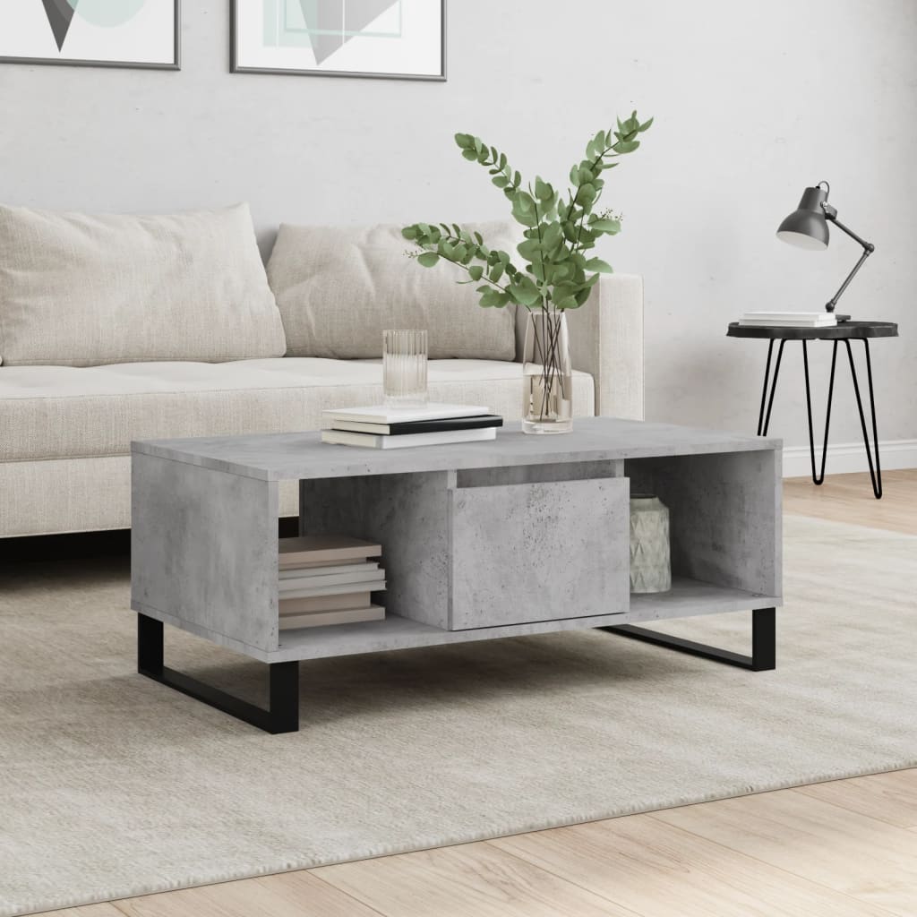 Salongbord Sofabord Betonggrå 90x50x36,5 cm