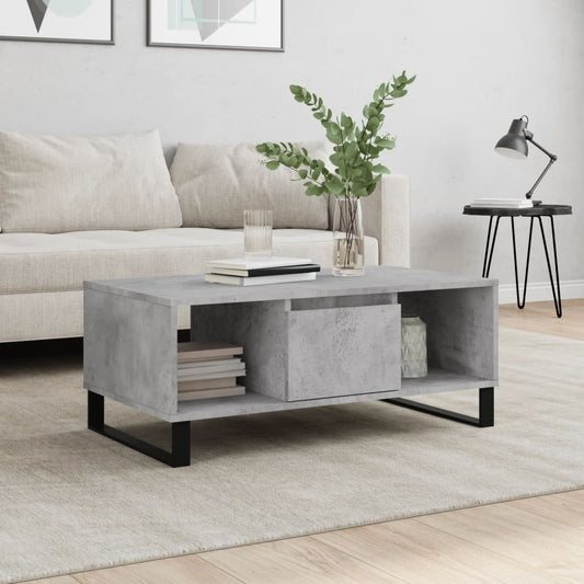 Salongbord Sofabord Betonggrå 90x50x36,5 cm