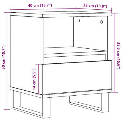 Nattbord Sengbord Hvit 40x35x50 cm