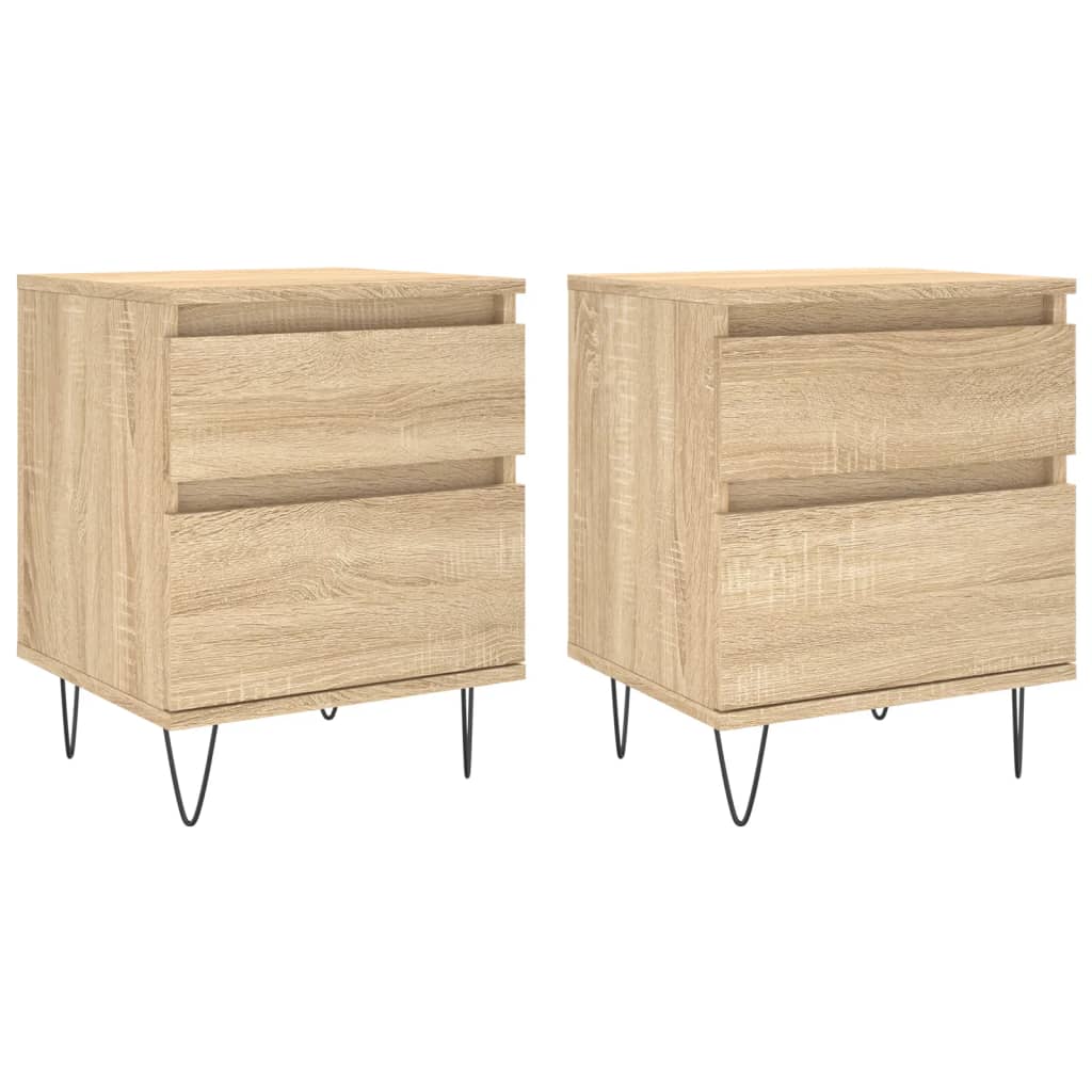 Nattbord 2 stk sonoma eik 40x35x50 cm konstruert tre