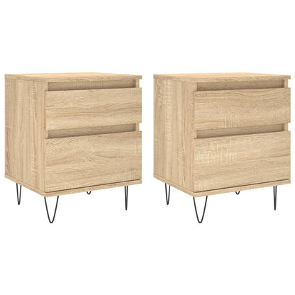 Nattbord 2 stk sonoma eik 40x35x50 cm konstruert tre