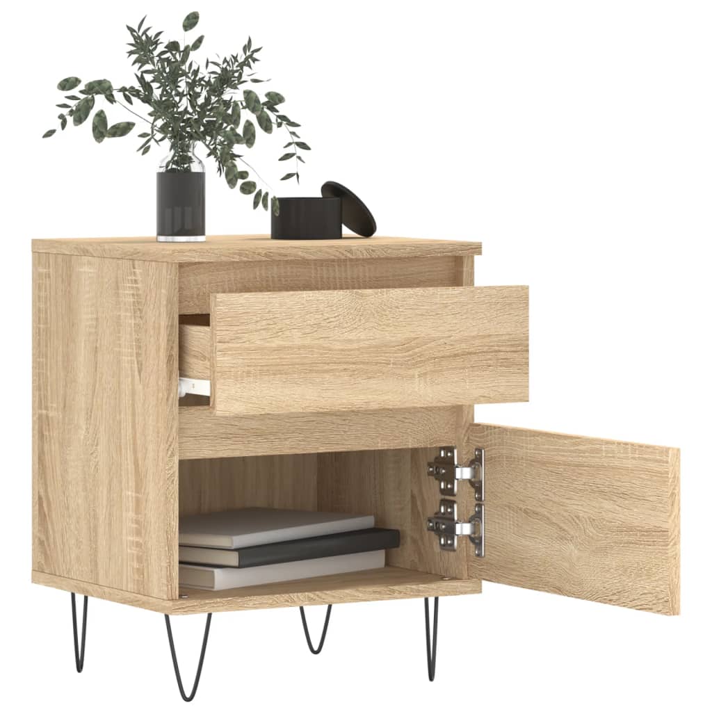 Nattbord 2 stk sonoma eik 40x35x50 cm konstruert tre