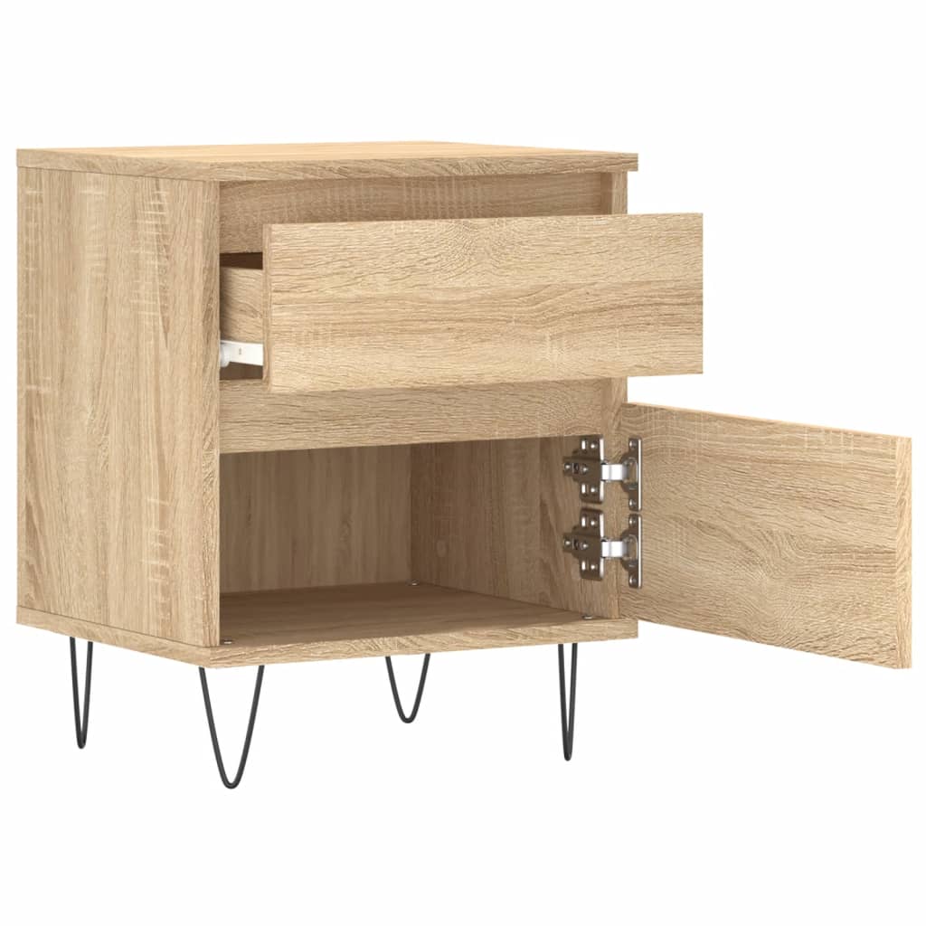 Nattbord 2 stk sonoma eik 40x35x50 cm konstruert tre