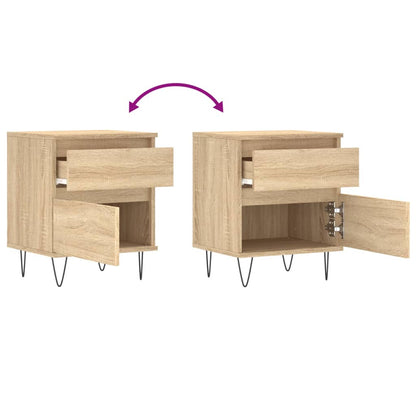 Nattbord 2 stk sonoma eik 40x35x50 cm konstruert tre