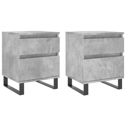 Nattbord 2 stk betonggrå 40x35x50 cm konstruert tre