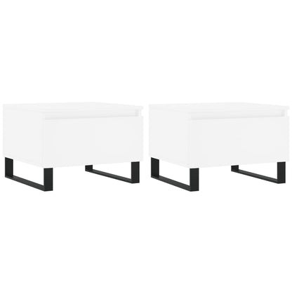Salongbord Sofabord Hvit 2 stk 50x46x35 cm