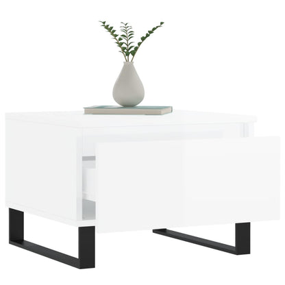 Salongbord Sofabord Høyglans Hvit 2 stk Høyglans Hvit 50x46x35 cm