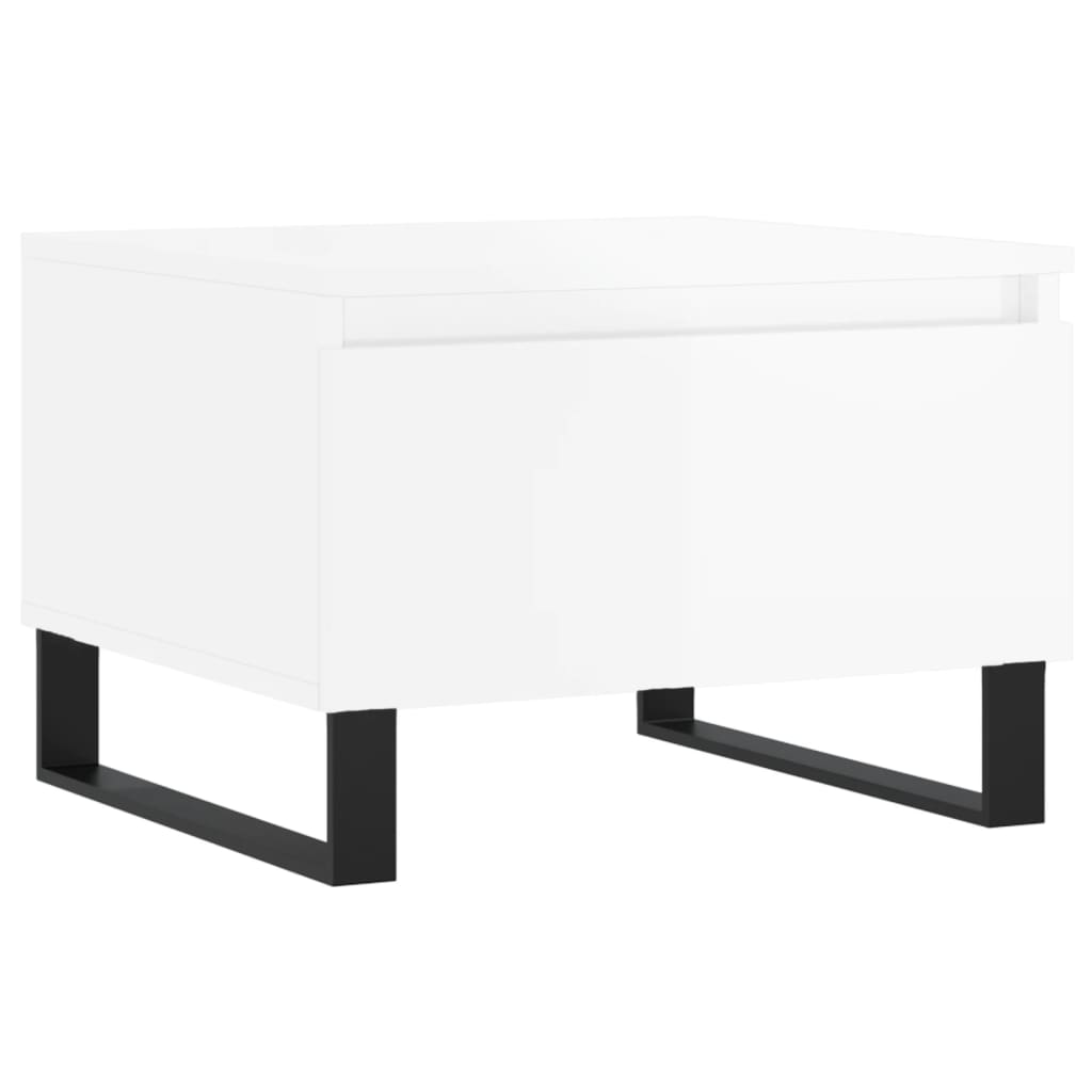 Salongbord Sofabord Høyglans Hvit 2 stk Høyglans Hvit 50x46x35 cm