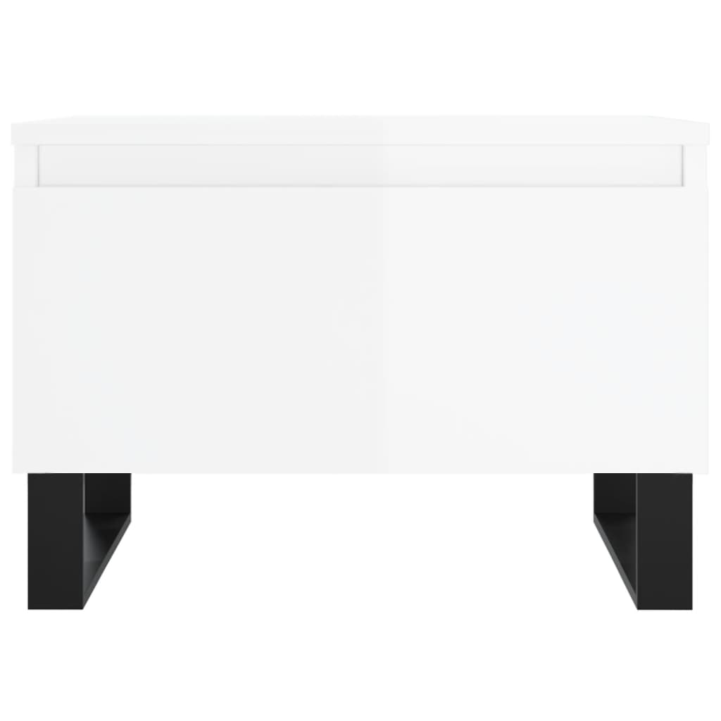 Salongbord Sofabord Høyglans Hvit 2 stk Høyglans Hvit 50x46x35 cm