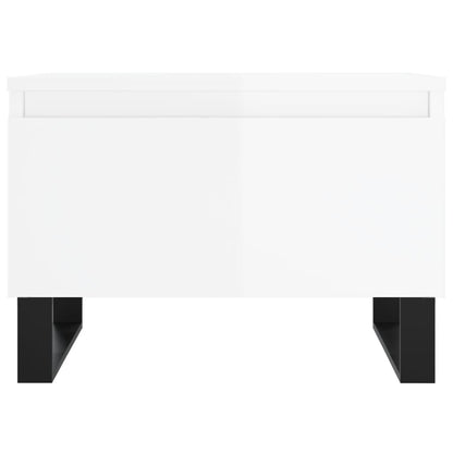 Salongbord Sofabord Høyglans Hvit 2 stk Høyglans Hvit 50x46x35 cm