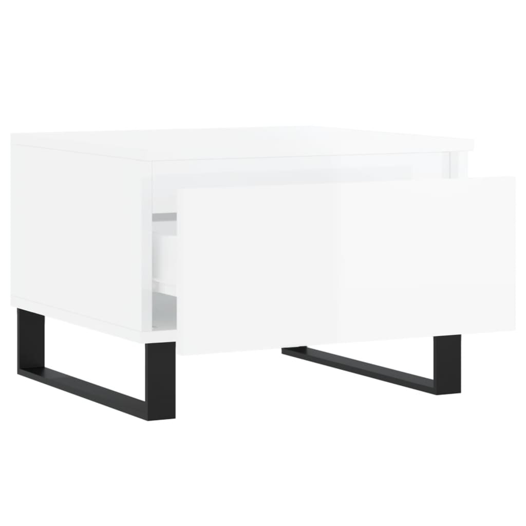 Salongbord Sofabord Høyglans Hvit 2 stk Høyglans Hvit 50x46x35 cm