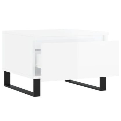 Salongbord Sofabord Høyglans Hvit 2 stk Høyglans Hvit 50x46x35 cm