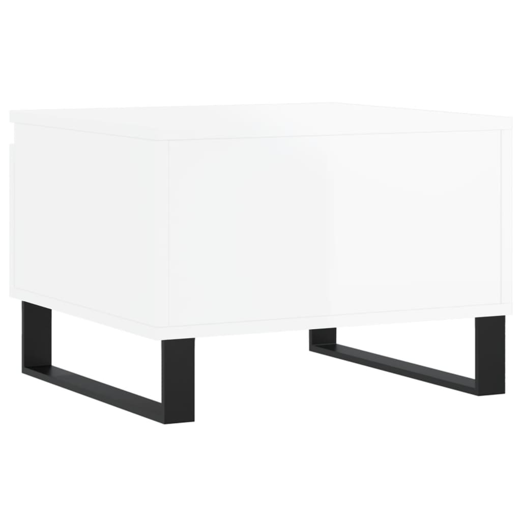 Salongbord Sofabord Høyglans Hvit 2 stk Høyglans Hvit 50x46x35 cm