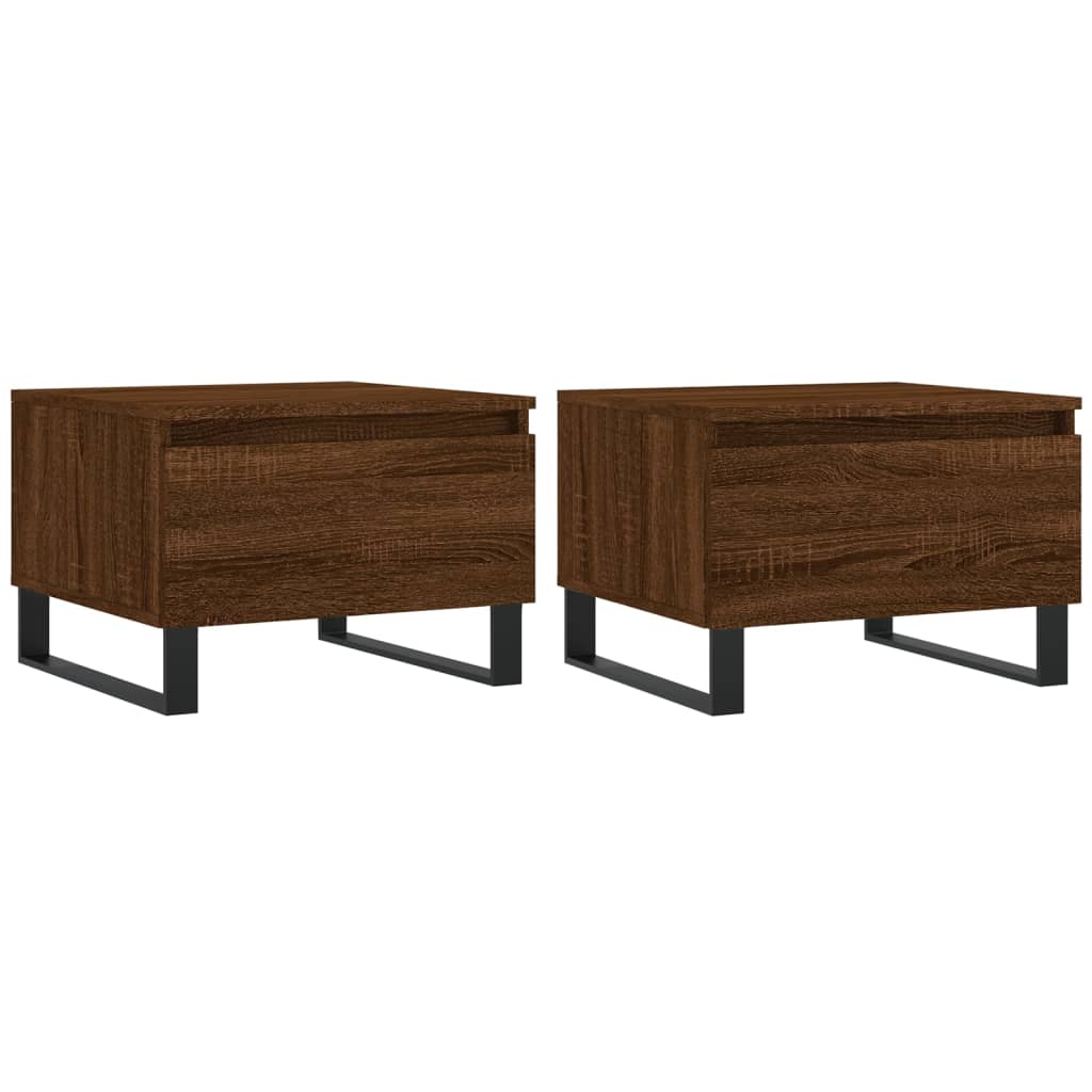 Salongbord Sofabord Brun Eik 2 stk 50x46x35 cm