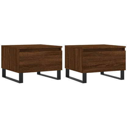 Salongbord Sofabord Brun Eik 2 stk 50x46x35 cm