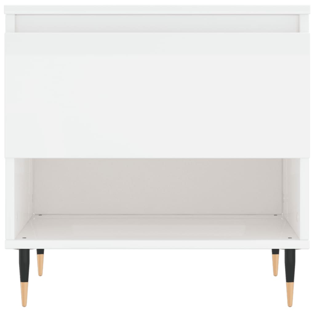 Sidebord Høyglans Hvit 2 stk Høyglans Hvit 50x46x50 cm