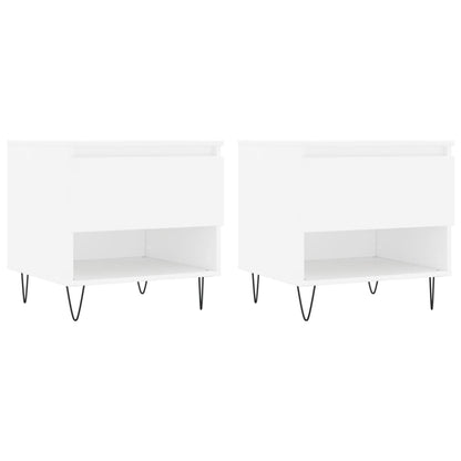 Salongbord Sofabord Hvit 2 stk 50x46x50 cm