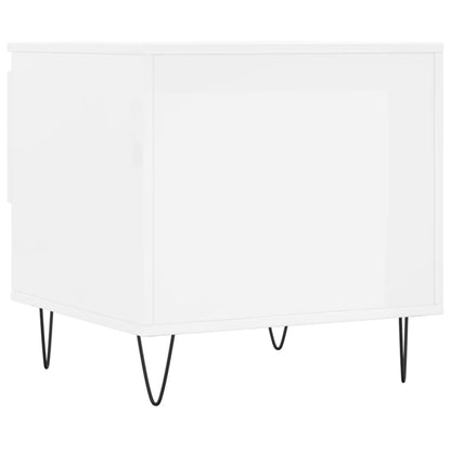 Sidebord Høyglans Hvit 2 stk Høyglans Hvit 50x46x50 cm
