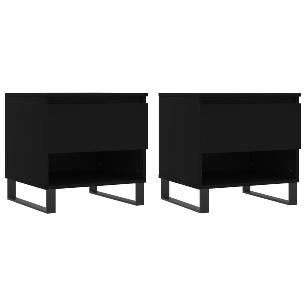 Salongbord Sofabord Svart 2 stk 50x46x50 cm