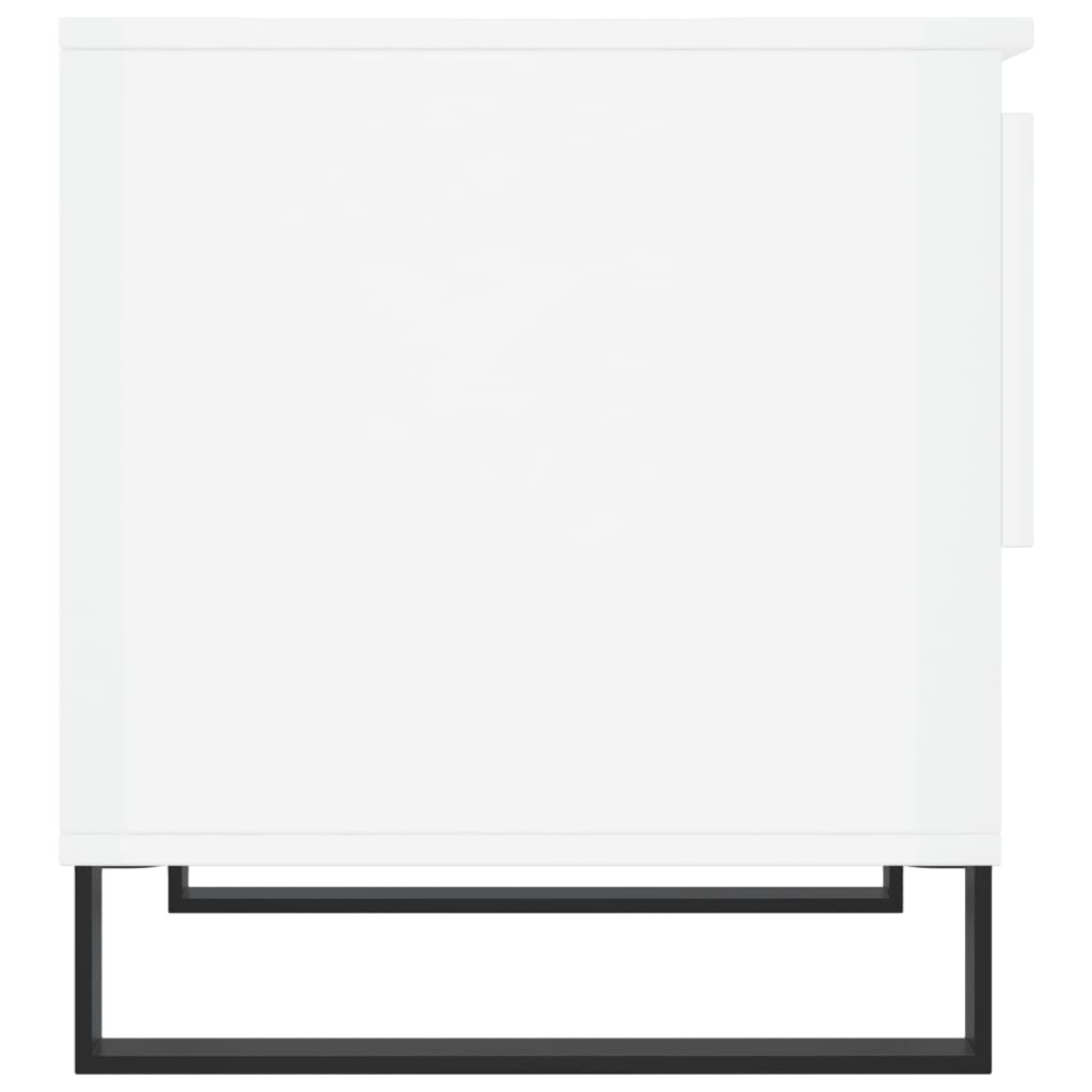 Sidebord Høyglans Hvit 2 stk Høyglans Hvit 50x46x50 cm
