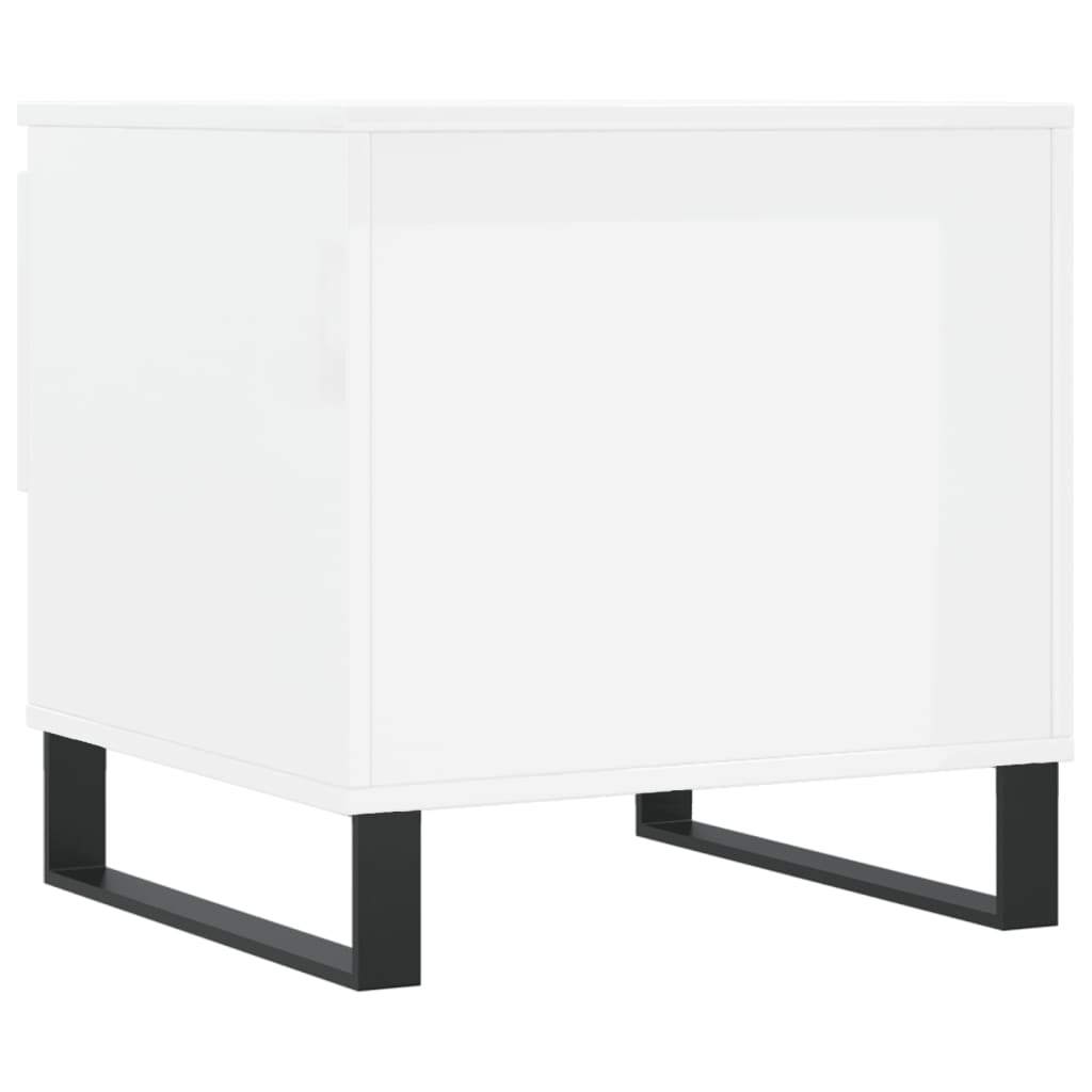 Sidebord Høyglans Hvit 2 stk Høyglans Hvit 50x46x50 cm