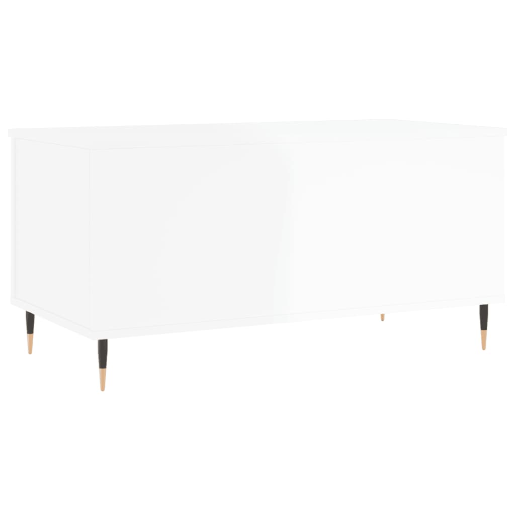 Salongbord Sofabord Høyglans Hvit 90x44,5x45 cm