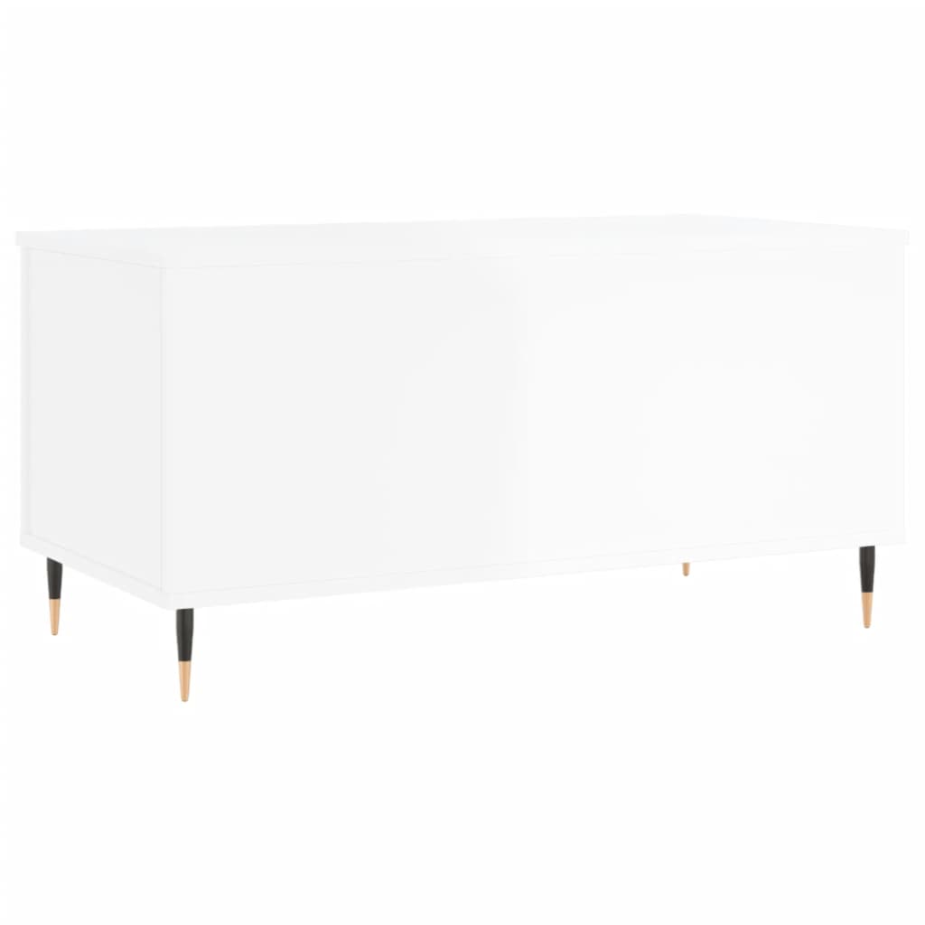 Salongbord Sofabord Høyglans Hvit 90x44,5x45 cm
