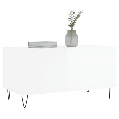 Salongbord Sofabord Høyglans Hvit 90x44,5x45 cm