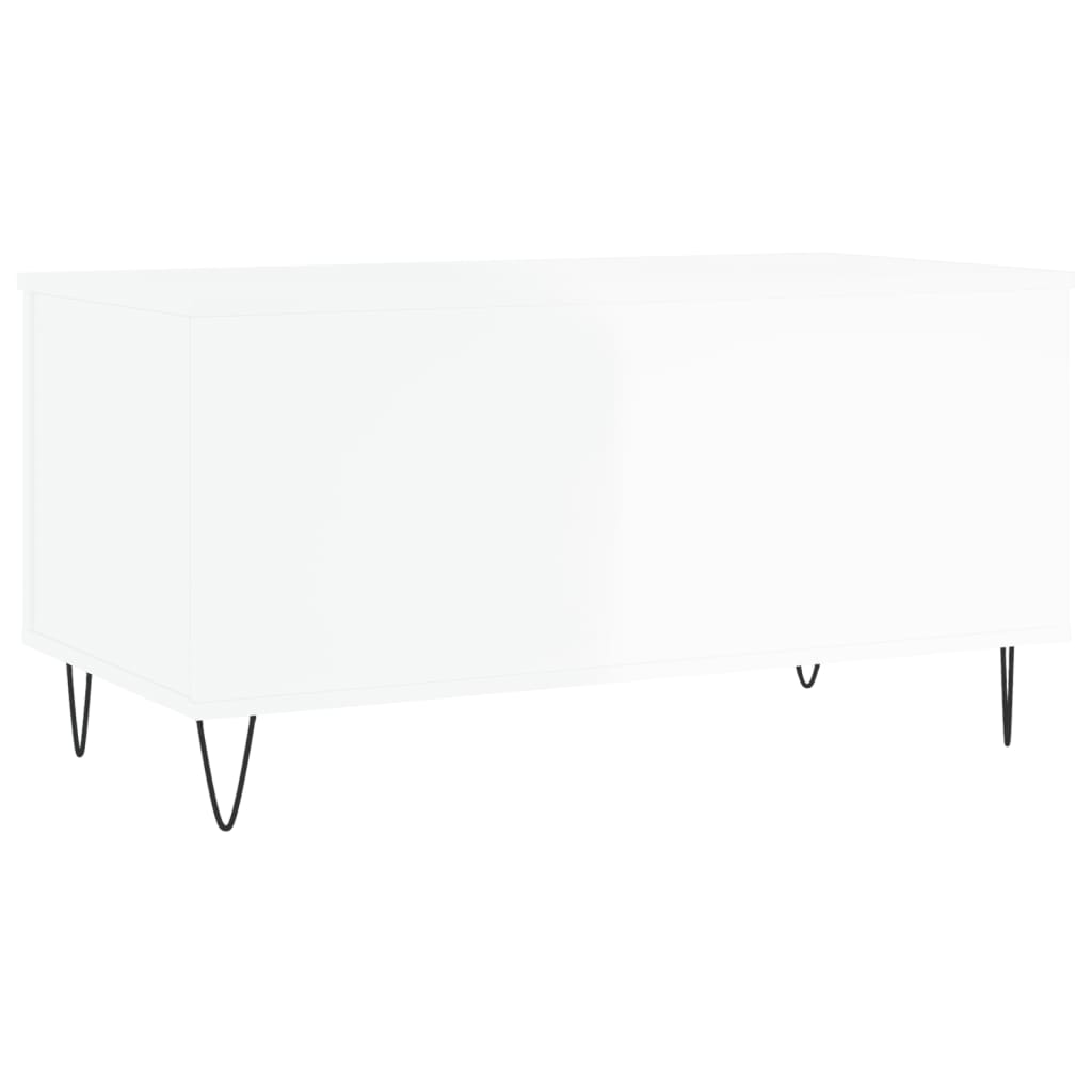 Salongbord Sofabord Høyglans Hvit 90x44,5x45 cm