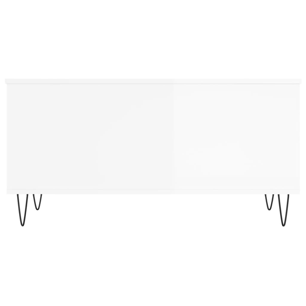 Salongbord Sofabord Høyglans Hvit 90x44,5x45 cm