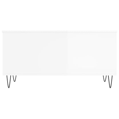 Salongbord Sofabord Høyglans Hvit 90x44,5x45 cm