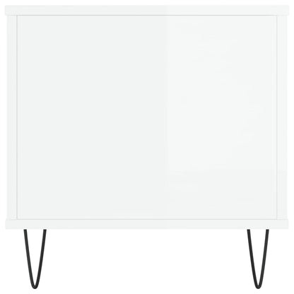 Salongbord Sofabord Høyglans Hvit 90x44,5x45 cm