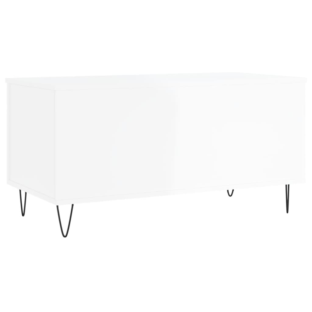 Salongbord Sofabord Høyglans Hvit 90x44,5x45 cm