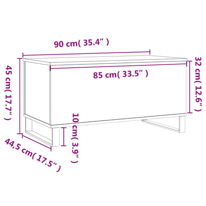 Salongbord Sofabord Hvit 90x44,5x45 cm