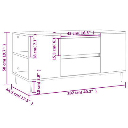 Salongbord Sofabord Betonggrå 102x44,5x50 cm