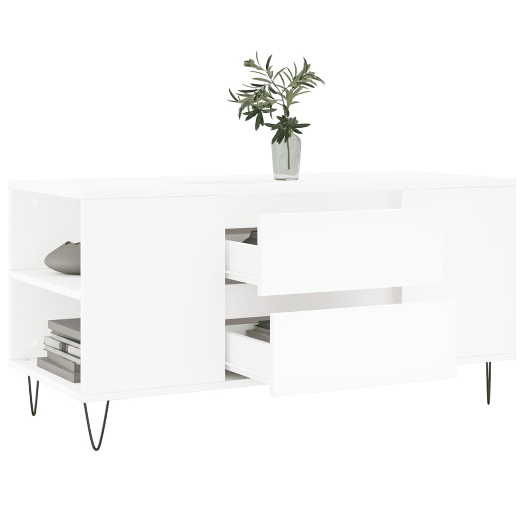 Salongbord Sofabord Hvit 102x44,5x50 cm