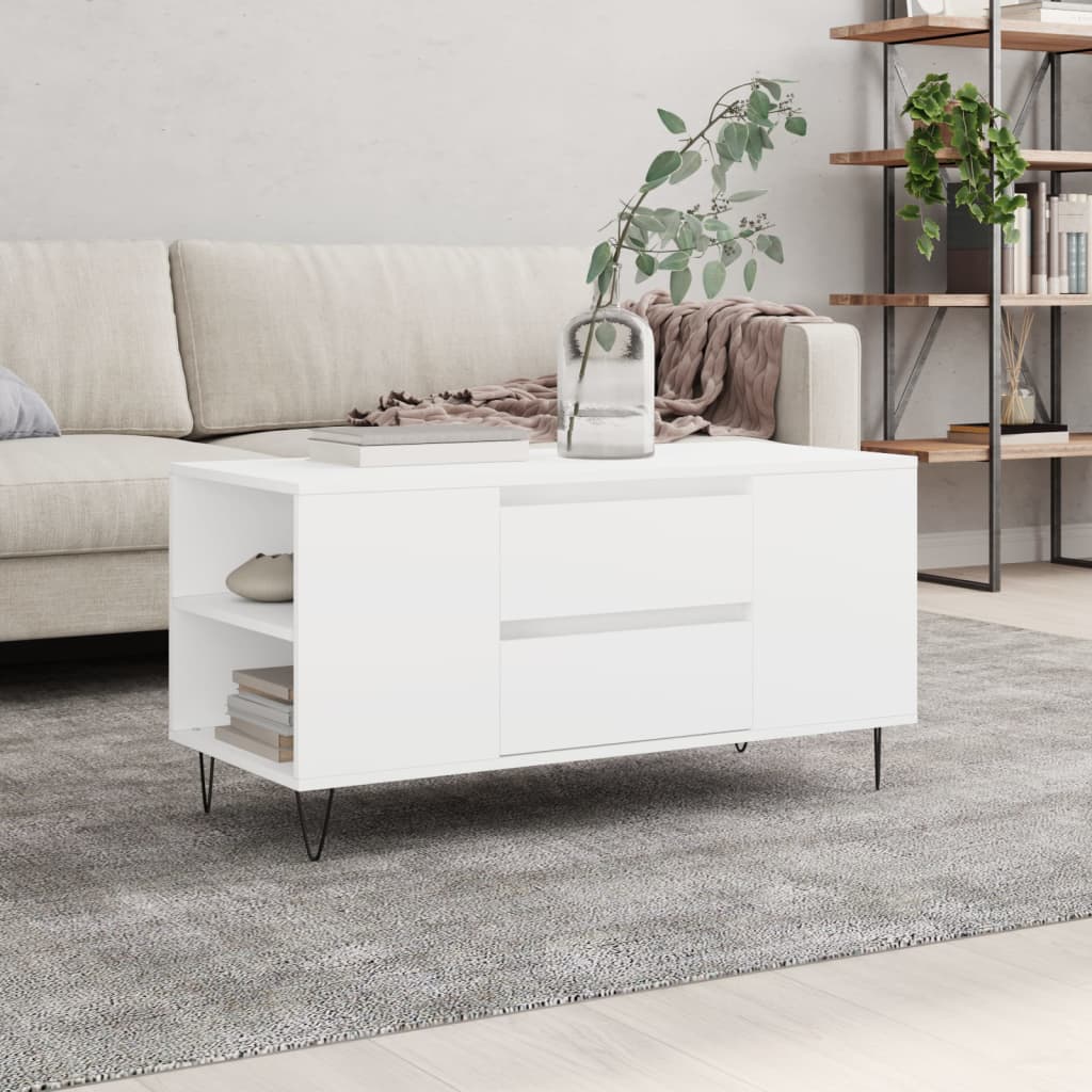 Salongbord Sofabord Hvit 102x44,5x50 cm