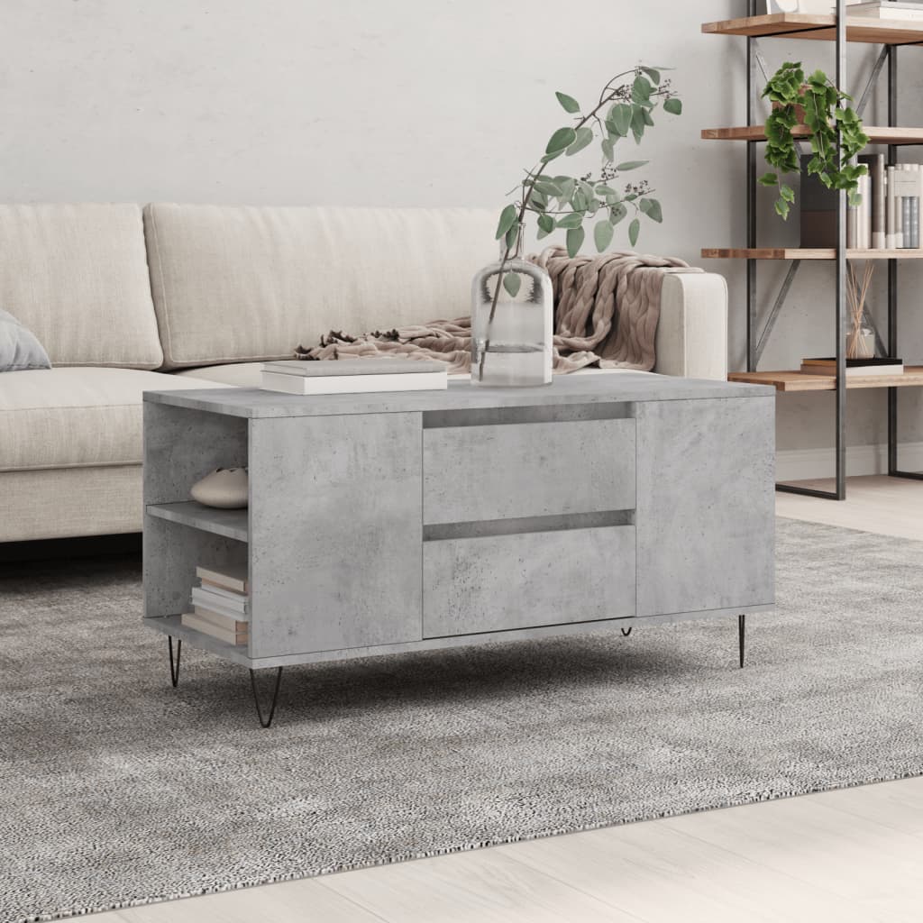 Salongbord Sofabord Betonggrå 102x44,5x50 cm