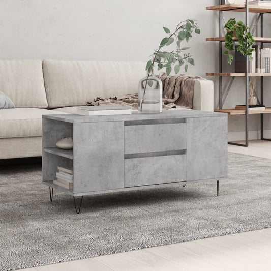 Salongbord Sofabord Betonggrå 102x44,5x50 cm