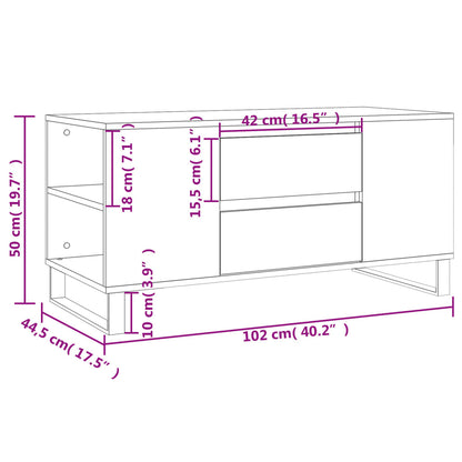 Salongbord Sofabord Hvit 102x44,5x50 cm