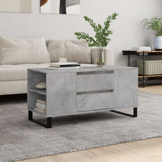 Salongbord Sofabord Betonggrå 102x44,5x50 cm