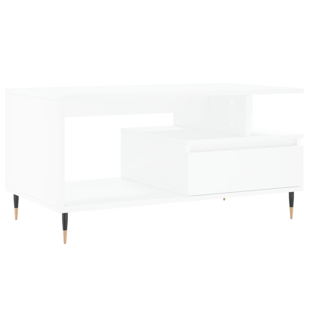Salongbord Sofabord Hvit 90x49x45 cm